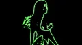 ser-16 - neon outlined gogo dancer silhouette in green HD Footage