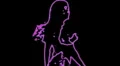 ser-16 - neon outlined gogo dancer silhouette in pink HD Footage
