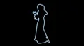 ser-17 - neon outlined gogo dancer silhouette in blue HD Footage
