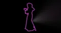 ser-17 - neon outlined gogo dancer silhouette in pink with light rays HD Footage