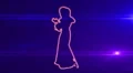 ser-17 - neon outlined gogo dancer silhouette in red with lens flares HD Footage