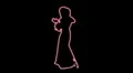 ser-17 - neon outlined gogo dancer silhouette in red HD Footage