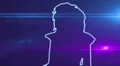 ser-18 - neon outlined gogo dancer silhouette in blue with lens flares HD Footage
