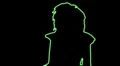 ser-18 - neon outlined gogo dancer silhouette in green HD Footage