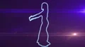 ser-19 - neon outlined gogo dancer silhouette in blue with lens flares HD Footage