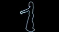 ser-19 - neon outlined gogo dancer silhouette in blue HD Footage