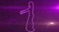 ser-19 - neon outlined gogo dancer silhouette in pink with lens flares HD Footage