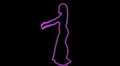 ser-19 - neon outlined gogo dancer silhouette in pink HD Footage