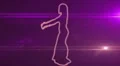 ser-19 - neon outlined gogo dancer silhouette in red with lens flares HD Footage