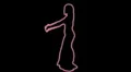 ser-19 - neon outlined gogo dancer silhouette in red HD Footage
