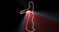 ser-19 - neon outlined gogo dancer silhouette in red with light rays HD Footage