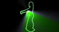 ser-19 - neon outlined gogo dancer silhouette in green with light rays HD Footage