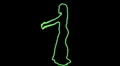 ser-19 - neon outlined gogo dancer silhouette in green HD Footage
