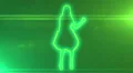 ser-2 - neon outlined gogo dancer silhouette in green with lens flares HD Footage
