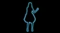 ser-2 - neon outlined gogo dancer silhouette in blue with light rays HD Footage