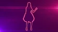 ser-2 - neon outlined gogo dancer silhouette in red with lens flares HD Footage