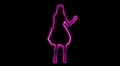 ser-2 - neon outlined gogo dancer silhouette in pink with light rays HD Footage