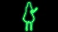 ser-2 - neon outlined gogo dancer silhouette in green HD Footage