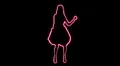 ser-2 - neon outlined gogo dancer silhouette in red HD Footage