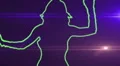 ser-20 - neon outlined gogo dancer silhouette in green with lens flares HD Footage