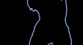 ser-21 - neon outlined gogo dancer silhouette in blue HD Footage