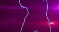 ser-21 - neon outlined gogo dancer silhouette in blue with lens flares HD Footage