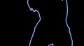 ser-21 - neon outlined gogo dancer silhouette in blue with light rays HD Footage