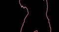 ser-21 - neon outlined gogo dancer silhouette in red with light rays HD Footage