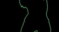ser-21 - neon outlined gogo dancer silhouette in green HD Footage