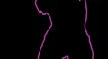 ser-21 - neon outlined gogo dancer silhouette in pink HD Footage