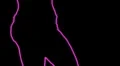 ser-22 - neon outlined gogo dancer silhouette in pink HD Footage