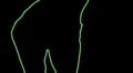 ser-23 - neon outlined gogo dancer silhouette in green with light rays HD Footage