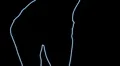 ser-23 - neon outlined gogo dancer silhouette in blue HD Footage