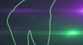 ser-23 - neon outlined gogo dancer silhouette in green with lens flares HD Footage