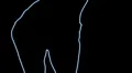 ser-23 - neon outlined gogo dancer silhouette in blue with light rays HD Footage