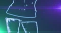 ser-24 - neon outlined gogo dancer silhouette in blue with lens flares HD Footage