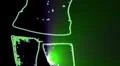 ser-24 - neon outlined gogo dancer silhouette in green with light rays HD Footage