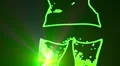 ser-25 - neon outlined gogo dancer silhouette in green with light rays HD Footage