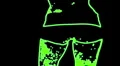 ser-25 - neon outlined gogo dancer silhouette in green HD Footage