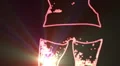 ser-25 - neon outlined gogo dancer silhouette in red with light rays HD Footage