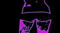 ser-25 - neon outlined gogo dancer silhouette in pink HD Footage