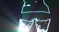 ser-25 - neon outlined gogo dancer silhouette in blue with light rays HD Footage