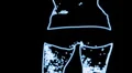 ser-25 - neon outlined gogo dancer silhouette in blue HD Footage