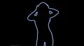 ser-26 - neon outlined gogo dancer silhouette in blue with light rays HD Footage