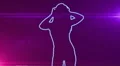 ser-26 - neon outlined gogo dancer silhouette in blue with lens flares HD Footage