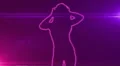 ser-26 - neon outlined gogo dancer silhouette in pink with lens flares HD Footage