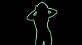 ser-26 - neon outlined gogo dancer silhouette in green with light rays HD Footage
