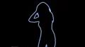 ser-27 - neon outlined gogo dancer silhouette in blue HD Footage