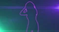 ser-27 - neon outlined gogo dancer silhouette in pink with lens flares HD Footage