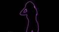 ser-27 - neon outlined gogo dancer silhouette in pink HD Footage
